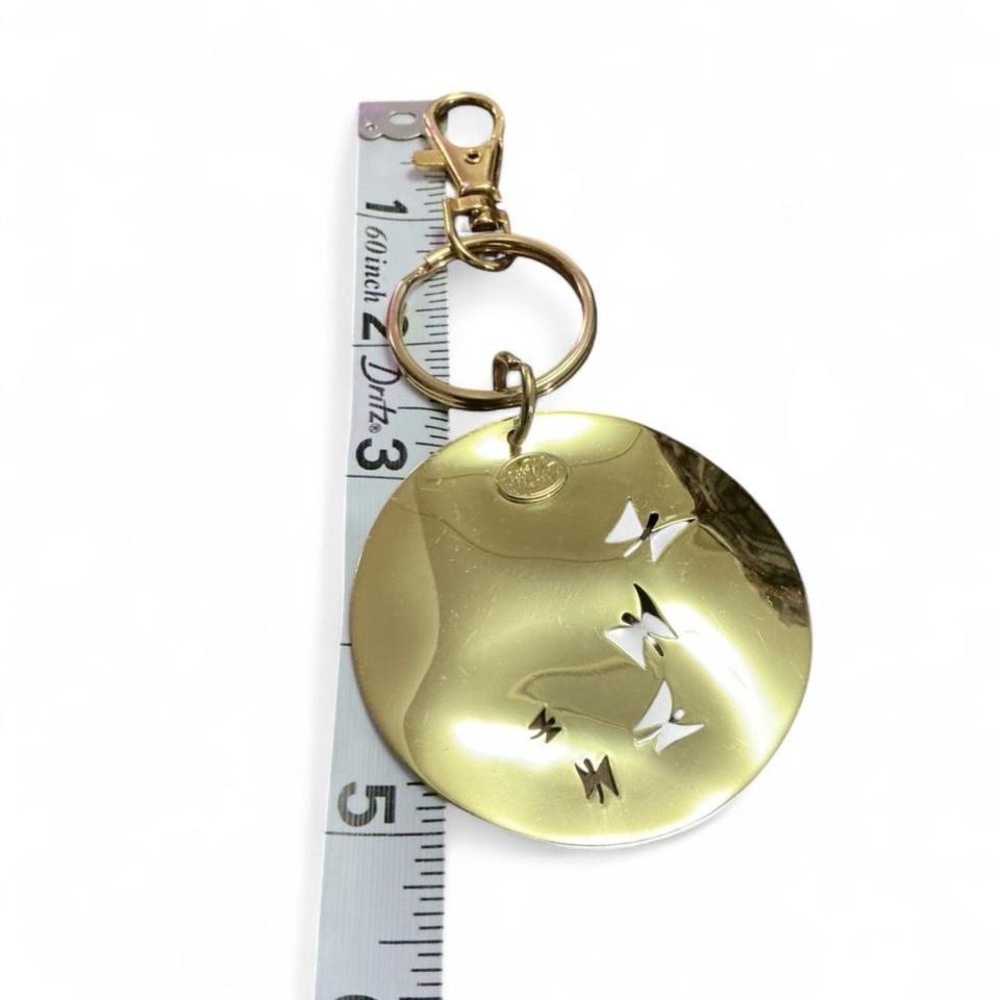 Gold Plated Butterfly Keychain with Clip - Picture 3 of 4